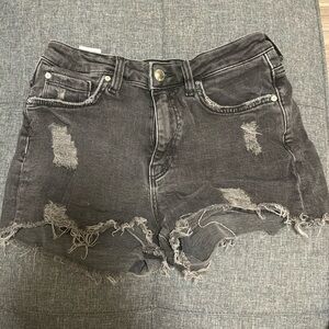 Black denim shorts